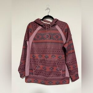 Burton Women’s Aztec Print Crown Bonded Hoodie Pullover Medium Outdoor Ski Cabin
